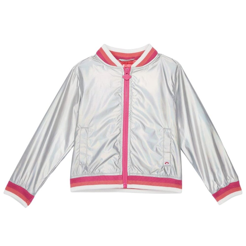 Appaman Girls Nikki Bomber Jacket Iridescent Silver Size 7